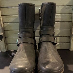 UGG Black Leather Women's Boots